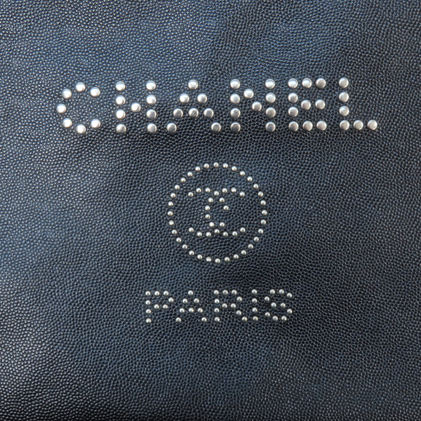 【二手名牌BRAND OFF】CHANEL 香奈兒 黑色 牛皮 荔枝紋 Deauville 手拿包 無卡 product thumbnail 7