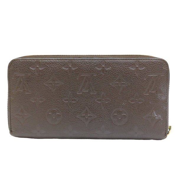 【二手名牌brand off】louis vuitton lv 路易威登 【再降價 】棕色 牛皮 原花壓紋 長夾 m60548