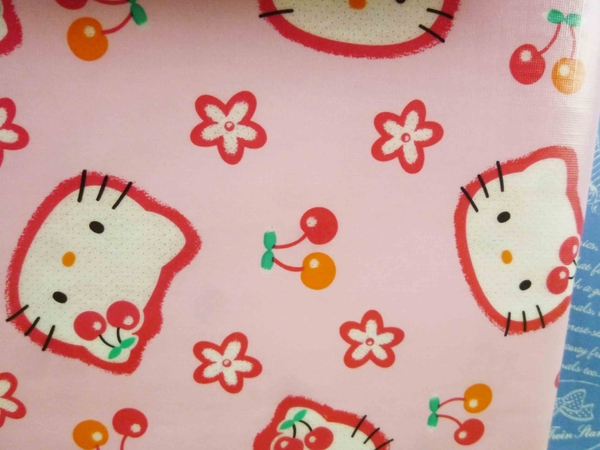 【震撼精品百貨】Hello Kitty 凱蒂貓~整理收納袋-可裝面紙-粉色底-KT櫻桃圖案【共1款】 product thumbnail 4