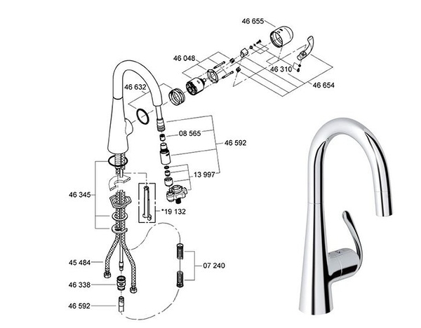 【麗室衛浴】零件 德國GROHE 水槽龍頭/立式龍頭 32296專用噴頭/出水頭