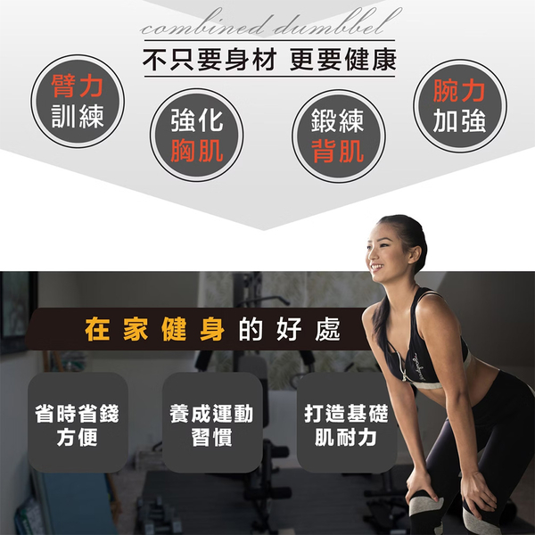 成功SUCCESS 二合一組合式可調啞鈴組(20kg) S5245 product thumbnail 3