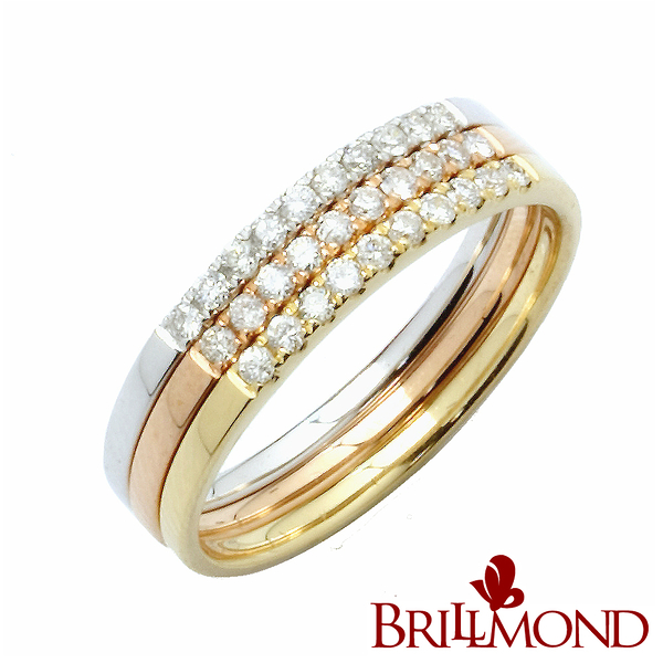 【BRILLMOND JEWELRY】真鑽線戒18K金10分雅緻款(18K金台三色選)