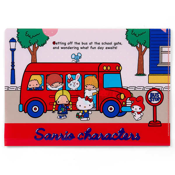 【震撼精品百貨】Hello Kitty 凱蒂貓~SANRIO 70'S復古群星大集合系列資料夾(公車)
