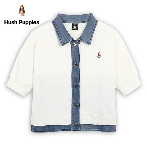 Hush Puppies 線衫 女裝異材質拼接牛仔線衫