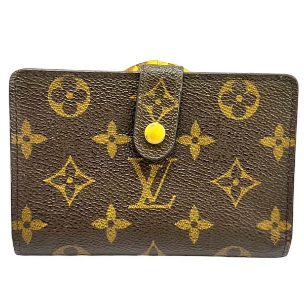 【二手名牌BRAND OFF】LOUIS VUITTON 路易威登 原花 棕色 PVC塗層帆布 Portefeuil Viennois 雙折錢包 M61663