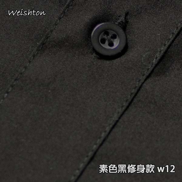 【WEISHTON】韓版修身抗皺襯衫-長袖-素色白、素色黑、白底直條、白底白斜紋、藍底藍斜紋 product thumbnail 5