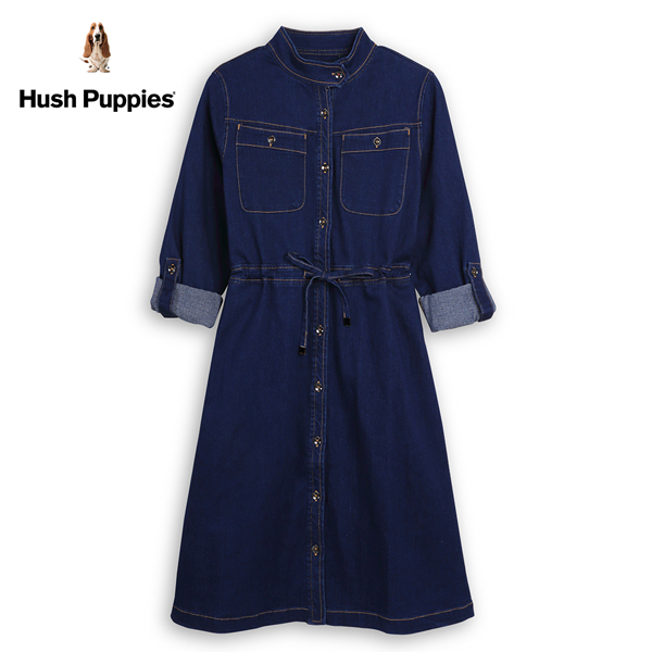 Hush Puppies 洋裝 女裝小高領開襟牛仔洋裝 product thumbnail 2