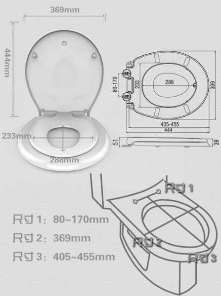 【麗室衛浴】pvc/pp A-485-6 子母式 O型 加厚 緩降馬桶蓋 product thumbnail 4