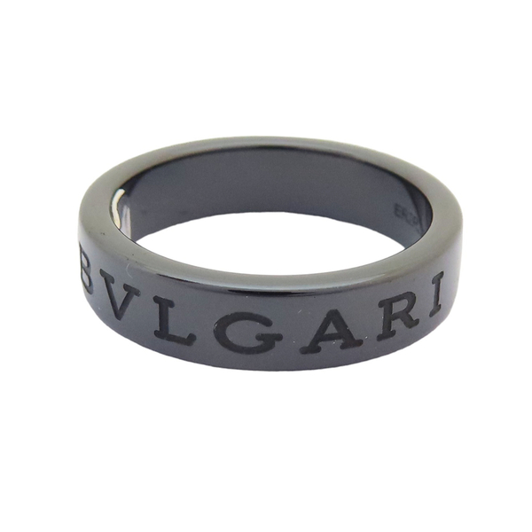 【二手名牌BRAND OFF】BVLGARI 寶格麗 Bvlgari Bvlgari 黑色 陶瓷 18白K金 鑲鑽 戒指 #58 product thumbnail 6