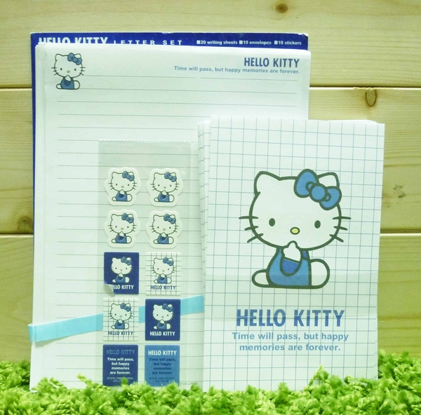 【震撼精品百貨】Hello Kitty 凱蒂貓~信籤組~側坐~藍