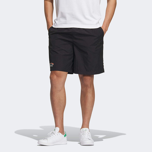 adidas TFL LOGO SHORTS OR 短褲 男 黑 運動褲 寬鬆 抽繩 尼龍 休閒 男 黑 IW6312