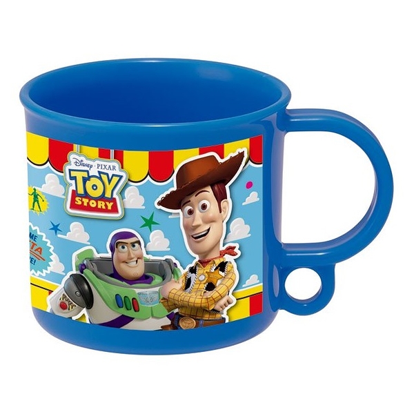 小禮堂 迪士尼 玩具總動員 兒童單耳塑膠杯 200ml Ag+ (藍集合) 4973307-560569
