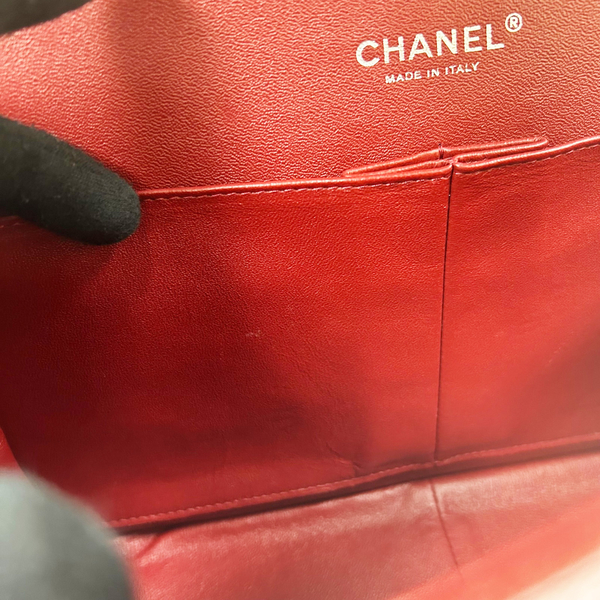 【二手名牌BRAND OFF】CHANEL 香奈兒 紅色 牛皮 菱格紋 荔枝紋 Large Classic 肩背包 鏈帶 A58600 product thumbnail 6