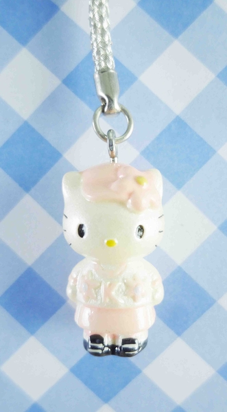 【震撼精品百貨】Hello Kitty 凱蒂貓~限定版手機吊飾-根付(粉花帽)