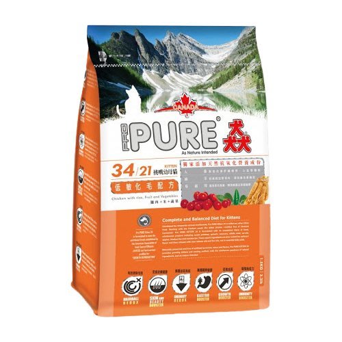 【免運】【白色袋繁殖包】PURE猋34 挑嘴幼母貓低敏化毛配方18Kg‧美化髮膚保健‧貓糧 product thumbnail 2