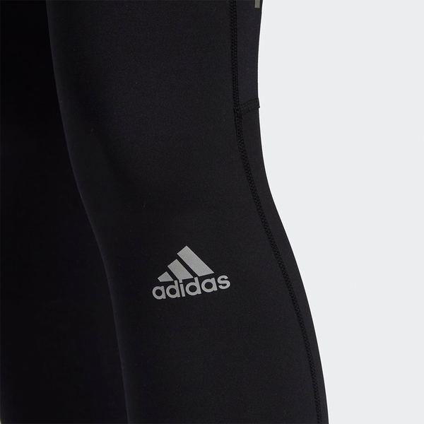 Adidas 女 緊身長褲 訓練 健身 腰部抽繩 反光 黑 HN0101 product thumbnail 9
