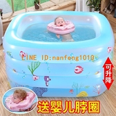 新生嬰兒游泳池家用充氣幼兒童加厚保溫可折疊浴缸室內洗澡桶【白嶼家居】