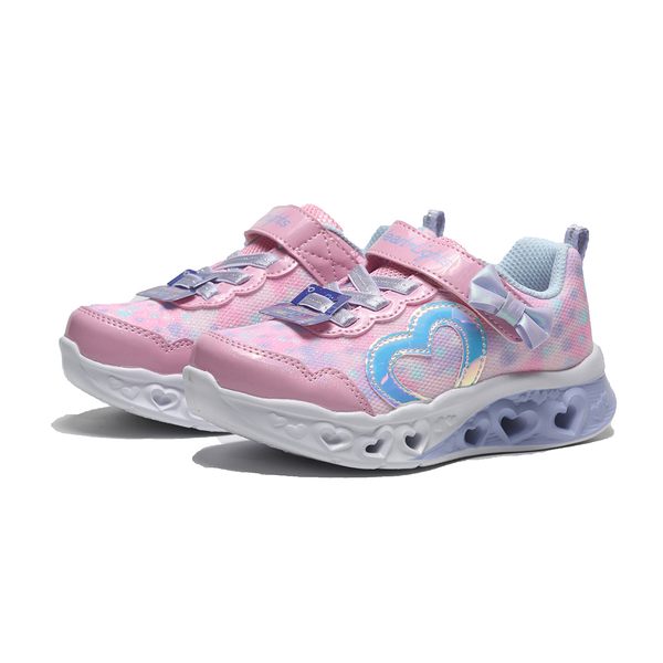 SKECHERS 童鞋 HEART LIGHTS 粉紅 愛心 發光 燈鞋 小童 302691NPKLV