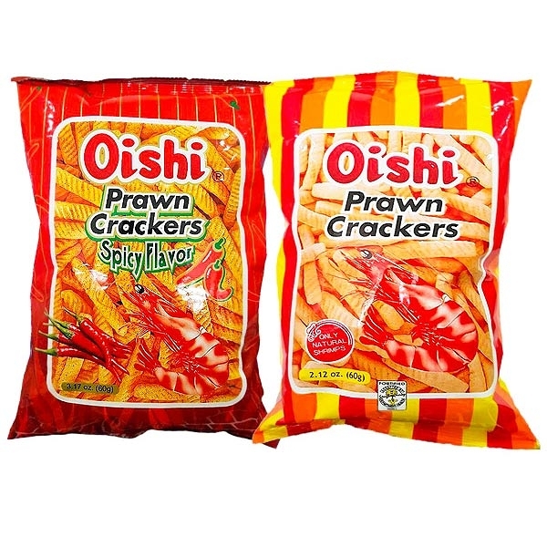 菲律賓 Oishi 辣味蝦餅／蝦餅 (60g) 款式可選【小三美日】D044270