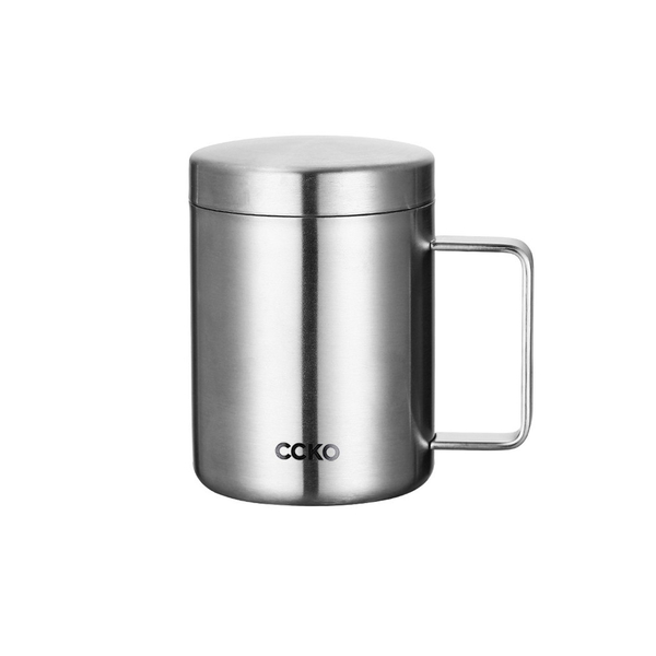 【CCKO】新款 316不鏽鋼雙層杯 400mL 露營杯子 鋼杯 蓋杯 水杯 辦公杯 咖啡杯 不鏽鋼馬克杯 刻度杯 product thumbnail 2