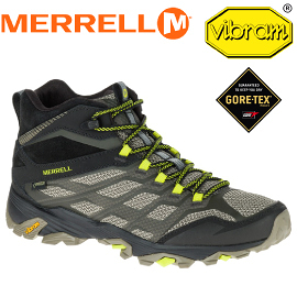 【MERRELL 美國 男款MOAB FST MID GORE-TEX 防水戶外多功能鞋《橄欖綠/黑】ML37565/登山鞋/休閒鞋