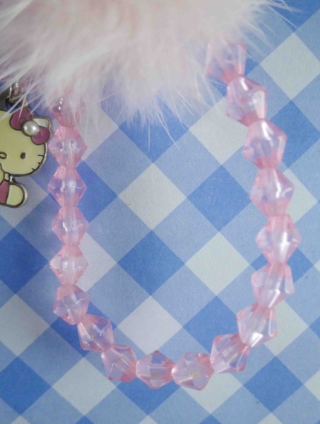 【震撼精品百貨】Hello Kitty 凱蒂貓~KITTY手機提帶-粉珠(毛) product thumbnail 4