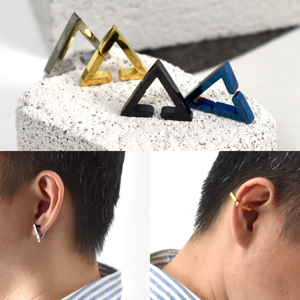 夾式耳環 鋼製三角耳夾【ND829】