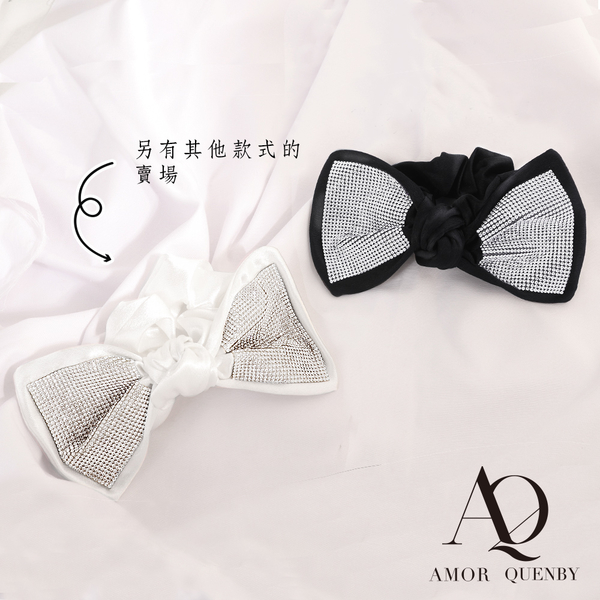 AQ 黑色閃耀大蝴蝶結髮圈/髮飾 (AMOR Quenby) product thumbnail 3