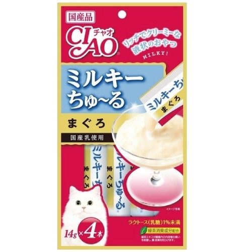 【日本直送】CIAO 啾嚕牛奶肉泥-鮪魚14g*4條(SC-151)-【使用乳糖未滿1%的日本產鮮乳製成】(D002A81) product thumbnail 2