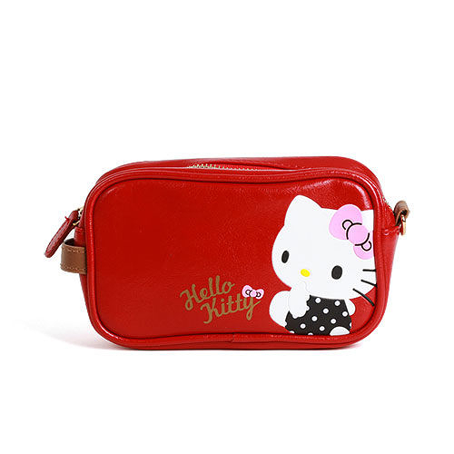 【震撼精品百貨】Hello Kitty 凱蒂貓~HELLO KITTY可愛姿態壓印PU皮革化妝包