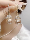【珍珠耳環】香檳色珍珠耳環年潮爆款耳飾耳鉤