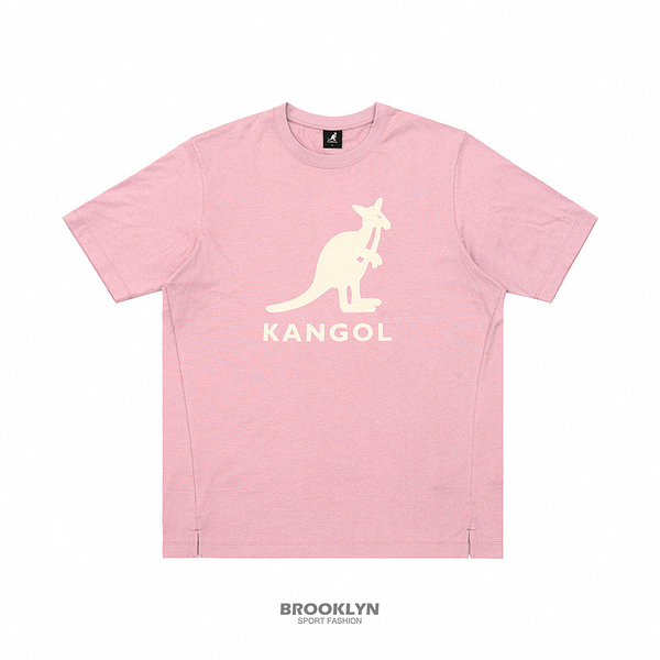 KANGOL 短袖 短T 中性 大LOGO圓領T 淺桃紅 (布魯克林) 6225102344