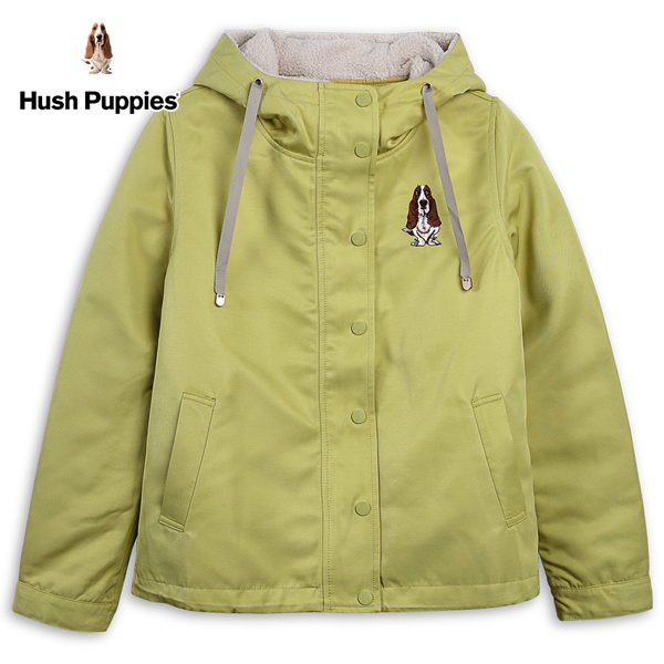 Hush Puppies 外套 女裝短版立領內鋪棉刺繡狗連帽風衣外套 product thumbnail 3