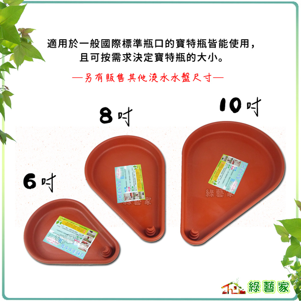 【綠藝家】專利設計自動澆水盤8吋(磚紅色、棕色共兩色) product thumbnail 3