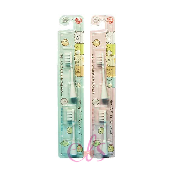 日本製MINIMUM 幼童專用電動牙刷 替換刷頭 2入 角落生物 粉色/綠色 二款供選 ☆艾莉莎ELS☆