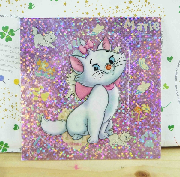 【震撼精品百貨】The Aristocats Marie 迪士尼瑪莉貓~亮粉小貼紙-蝴蝶