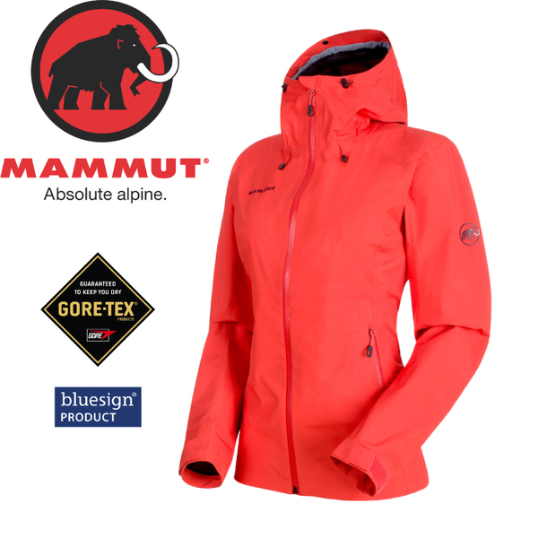 【MAMMUT Convey Tour HS Hooded Jacket 女《小檗紅》】1010-26020-3218/長毛象/Gore-Tex /風雨衣
