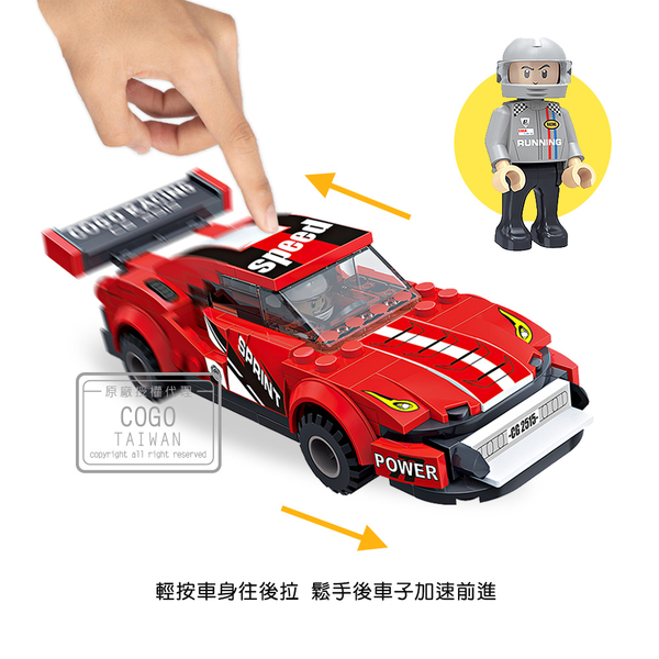 COGO積木 迴力車系列 紅色跑車-3425 product thumbnail 2