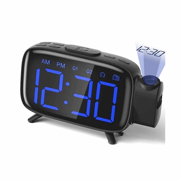 投影鬧鐘 Projection Alarm Clock Radio Alarm Clock Digital Clock with Power Adapter [2美國直購]