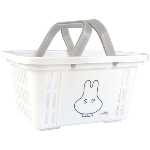 小禮堂 米菲兔 迷你塑膠置物瀝水提籃 (白布偶裝款) 4548626-173501