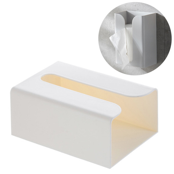 壁掛面紙盒 衛生紙盒 多功能 紙巾盒 可倒掛 衛浴 收納 黏貼式 無痕 product thumbnail 2