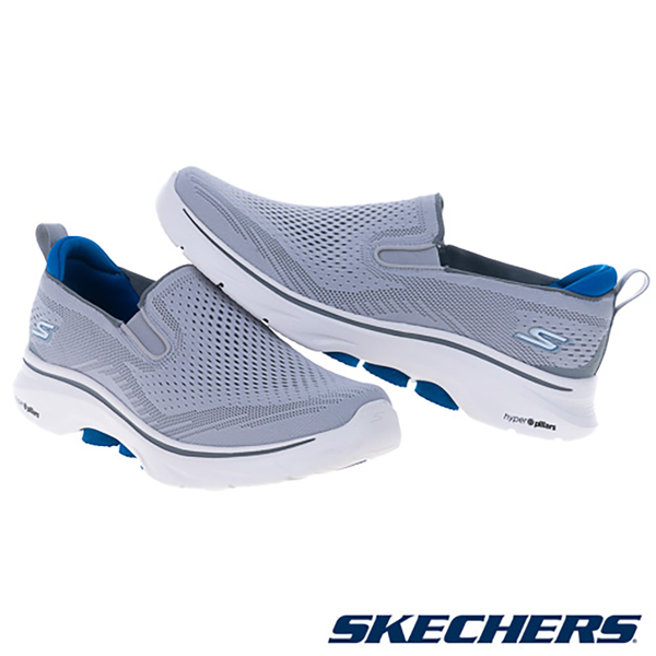 Skechers 男鞋 健走鞋 瑜珈鞋墊 GO WALK 7 灰藍【運動世界】216637GYBL product thumbnail 4