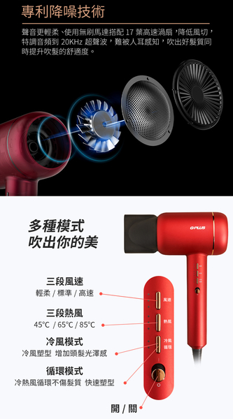 (福利品九成九新)GPlus 冷凝水離子吹風機-琥珀綠 product thumbnail 7