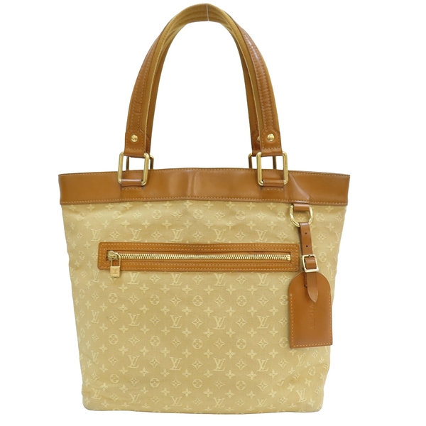 【二手名牌BRAND OFF】LOUIS VUITTON LV 路易威登 棕色 緹花帆布 Mini Lucille PM 托特包 M92684