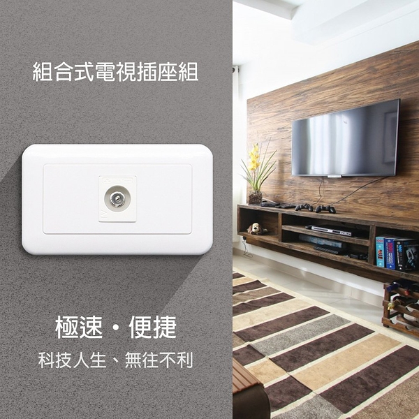 【朝日電工】 TL-1TV 組合式單電視插座組 (中繼末端用)