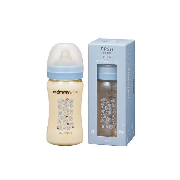 媽咪小站 母感體驗2.5寬口PPSU奶瓶-250ml(朵朵藍/杏桃粉) product thumbnail 2