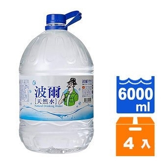 金車波爾天然水6000ml(2入)x2箱【康鄰超市】