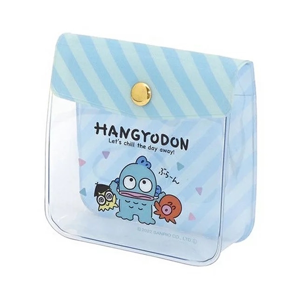 【震撼精品百貨】Hangyodon Sanrio 河童~日本三麗鷗SANRIO 人魚漢頓透明扣式零錢包吊飾(格子款)*07014