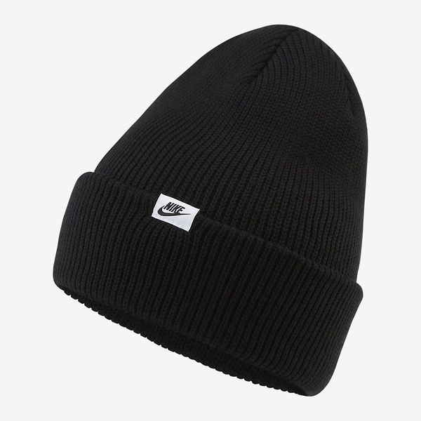 NIKE 毛帽 帽子 針織 黑色 小標 經典款 男女 (布魯克林) DJ6223-010