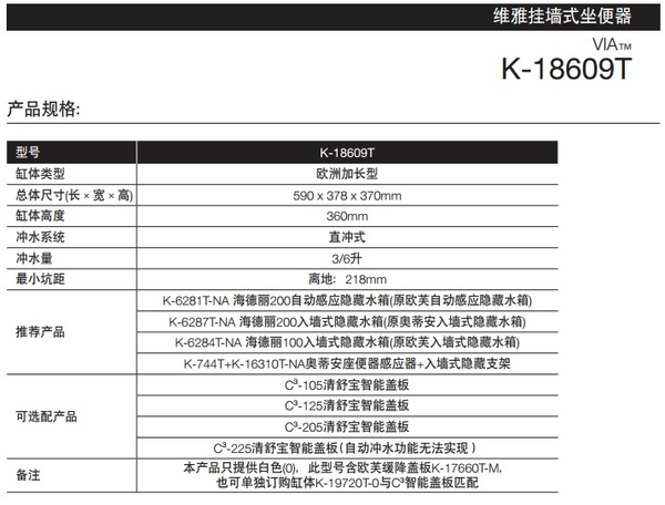 【麗室衛浴】美國 KOHLER活動促銷 Via 懸吊馬桶 K-18609K-BW-0 附緩降馬桶蓋(不含隱藏式水箱) product thumbnail 6